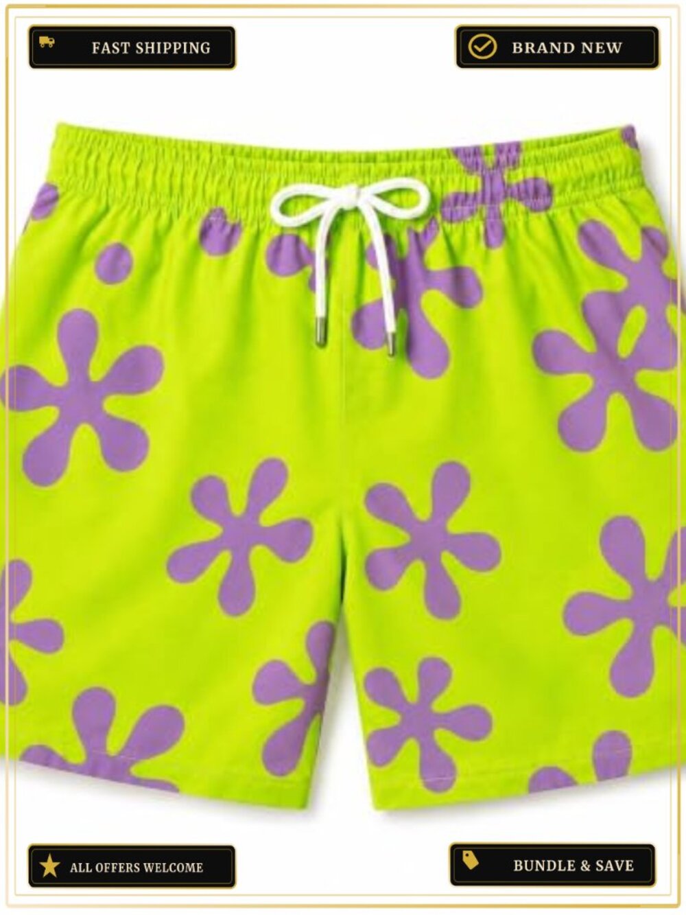 Men's Star Print Board Shorts Elastic Waist Halloween Cosplay Costume